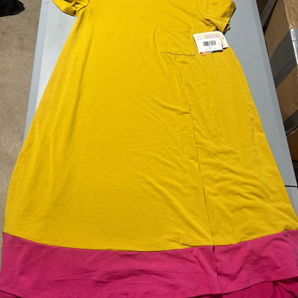 Vibrant Mustard Yellow and Pink Dress